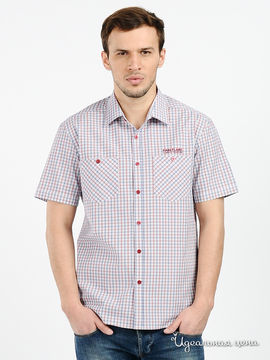Рубашка Finn-Flare мужская, цвет белый / ярко-красный