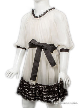 Платье La Piccola Danza для девочки, цвет молочный / черный