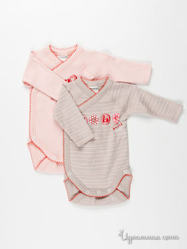 Комплект боди Absorba для девочки, цвет розовый / серый, 2 шт.