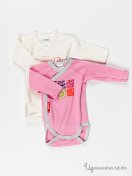 Комплект боди Absorba для девочки, цвет молочный / розовый, 2 шт.