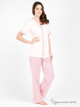 Пижама WADIMA женская, цвет молочный / розовый