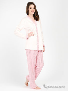 Пижама WADIMA женская, цвет молочный / розовый