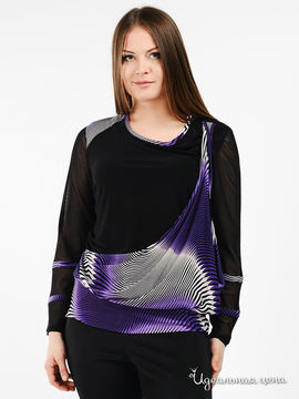 Блуза KORISITA женская, цвет черный / фиолетовый