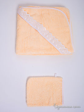 Комплект для купания ДМ текстиль, цвет бледно-желтый, 103х87; 22х15 см.