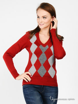 Пуловер FOLGORE женский, цвет красный / серый