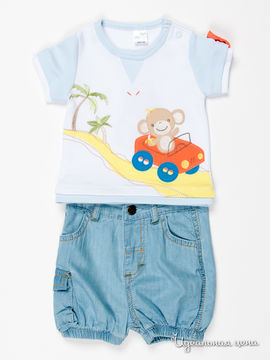 Комплект (футболка, шорты) Baby Trend для мальчика, цвет белый / голубой