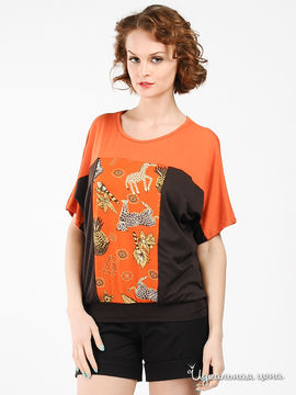 Блуза Mirella sole женская, цвет коричневый / оранжевый