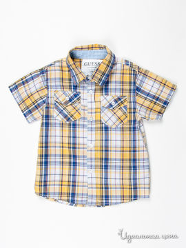 Рубашка Guess для мальчика, цвет желтый / принт клетка