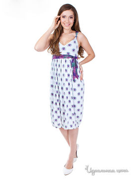 Платье-халат Pikanto женское, цвет белый / фиолетовый