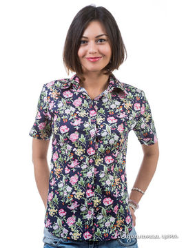 Рубашка Jess France женская, цвет темно-синий/ розовые цеты