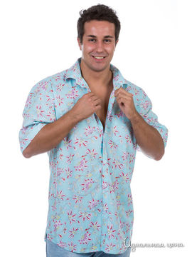 Рубашка Jess France мужская, цвет голубой / цветочный принт