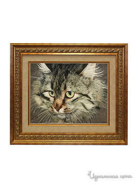Картина Живой шёлк "Любимый котенок", 55х65 см.