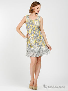 Платье Waggon женское, цвет желтый / серый