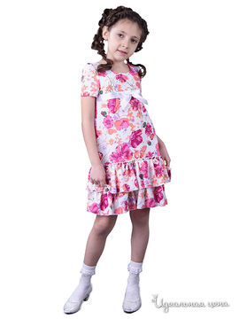 Платье MADAMA для девочки, цвет белый / принт цветы