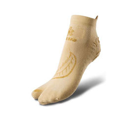Носки для практики йоги "Yoga Natural", бежевые с золотым