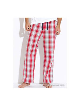 Пижама с брюками Savile Row мужская, цвет красный-белый / клетка