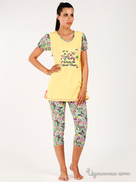 Пижама туника + леггинсы Pinky Style женская, цвет желтый