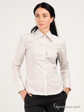 Рубашка Eighth Sin женская, цвет белый / коричневая полоска