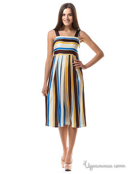 Платье-сарафан EARLIS женское, цвет белый / коричневый / синий