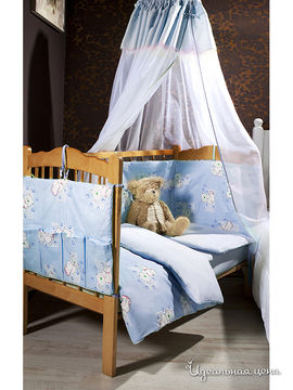 Комплект постельного белья в детскую кроватку Primavelle, цвет голубой