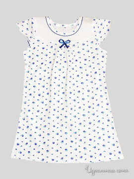 Ночная сорочка Figaro для девочек, цвет белый с цветочками