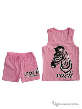 Комплект  шорты+борцовка  Figaro для девочек, цвет розовый