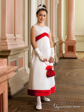 Платье Perlitta для девочки, цвет белый, красный