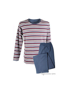 Пижама мужская MUZZY, цвет бордовая полоска/серый