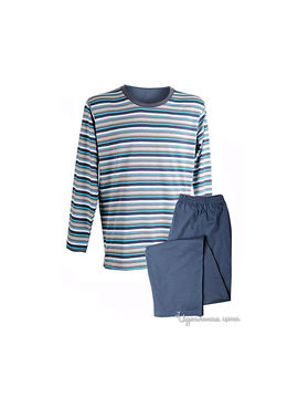 Пижама мужская MUZZY, цвет голубая полоска, серый