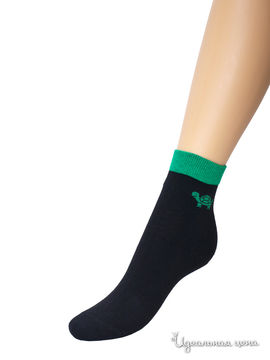 Носки детские, в упаковке 10 шт., цвет черный/зеленый