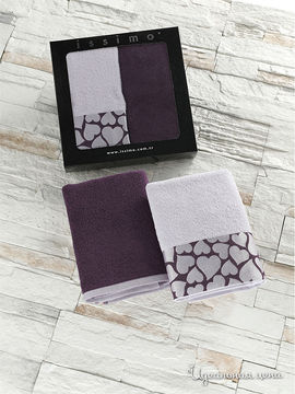 Люксовый набор полотенец с вышивкой ISSIMO, 50х90, 2 шт/уп., цвет лиловый
