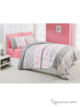 Комплект постельного белья, 1,5-спальный Cotton Box, цвет розовый, серый