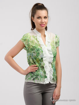 Блуза IMAGO, цвет бело-зеленый