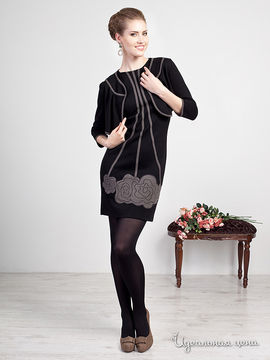 Платье Rita, цвет чёрный, бежевый, аппликация