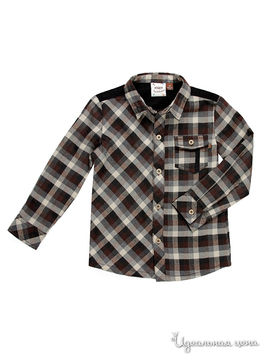 Рубашка Fore!!Axel&Hudson для мальчика, цвет коричневый/в бежевую клетку