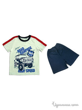 Комплект (футболка, шорты) Figaro, цвет молочный, синий