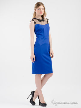 Платье Mila Liche, синее с кружевом