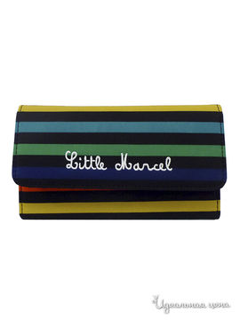 Бумажник Little Marcel, цвет черный, разноцветный, полоска