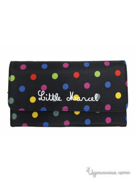 Бумажник Little Marcel, цвет черный, разноцветный, горошек
