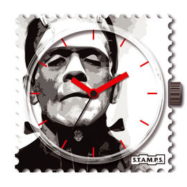 Часы настенные Stamps, цвет серый / белый / черный