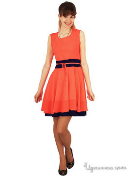 Платье Lindi Line, цвет яркий,оранжево-розовый,темно-синий