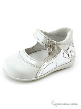 Туфли Petitshoes для девочки, цвет белый, серебряный