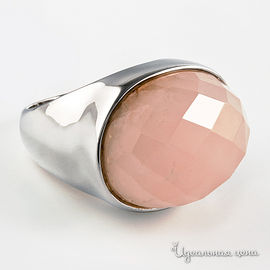 Кольцо , серебряное с розовым кварцем