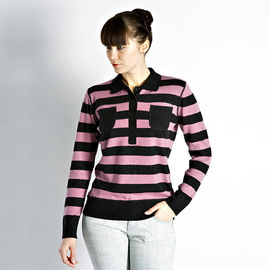 Пуловер женский, темно-серый/розовый