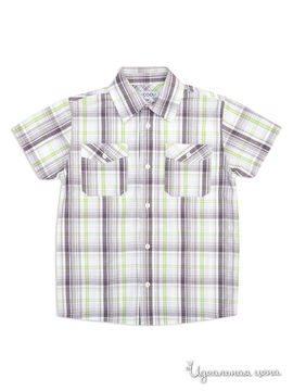 Рубашка Scool для мальчика, цвет серый, салатовый, белый