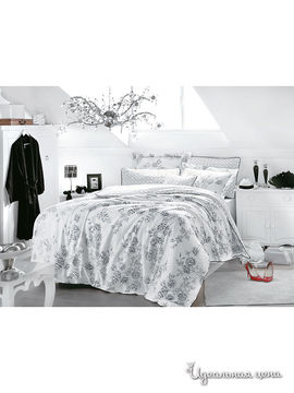 Комплект постельного белья Евро Issimo, цвет белый, серый
