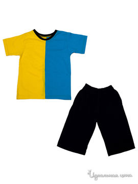 Комплект для мальчика Никамода, цвет футболка черно-бирюзовый