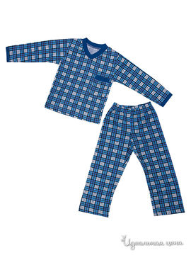 Пижама для мальчика Никамода, цвет клетка синяя