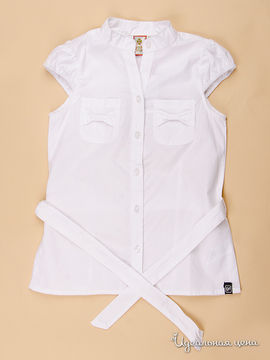 Блуза Quadri foglio для девочки, цвет белый