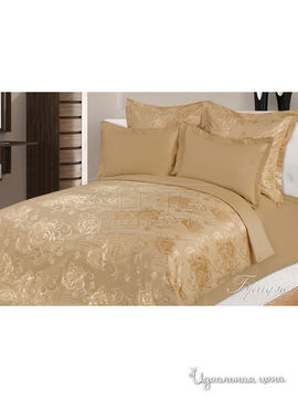 Комплект постельного белья Евро GOLDTEX, цвет бежевый